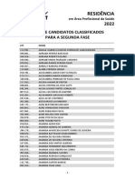 Residencia 2022 Classificados-Segunda Fase