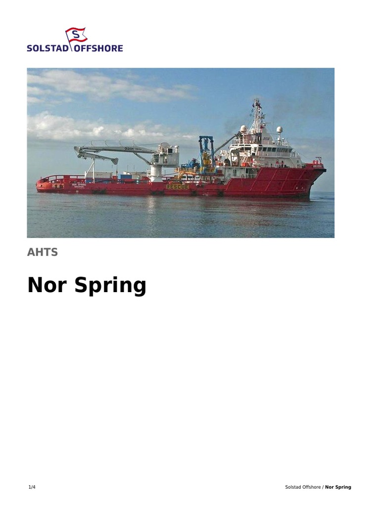 Nor Spring Vessel Specifications | PDF | Transport | Freight Transport