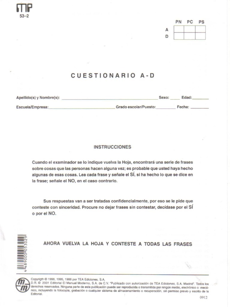 Cuestionario AD | PDF