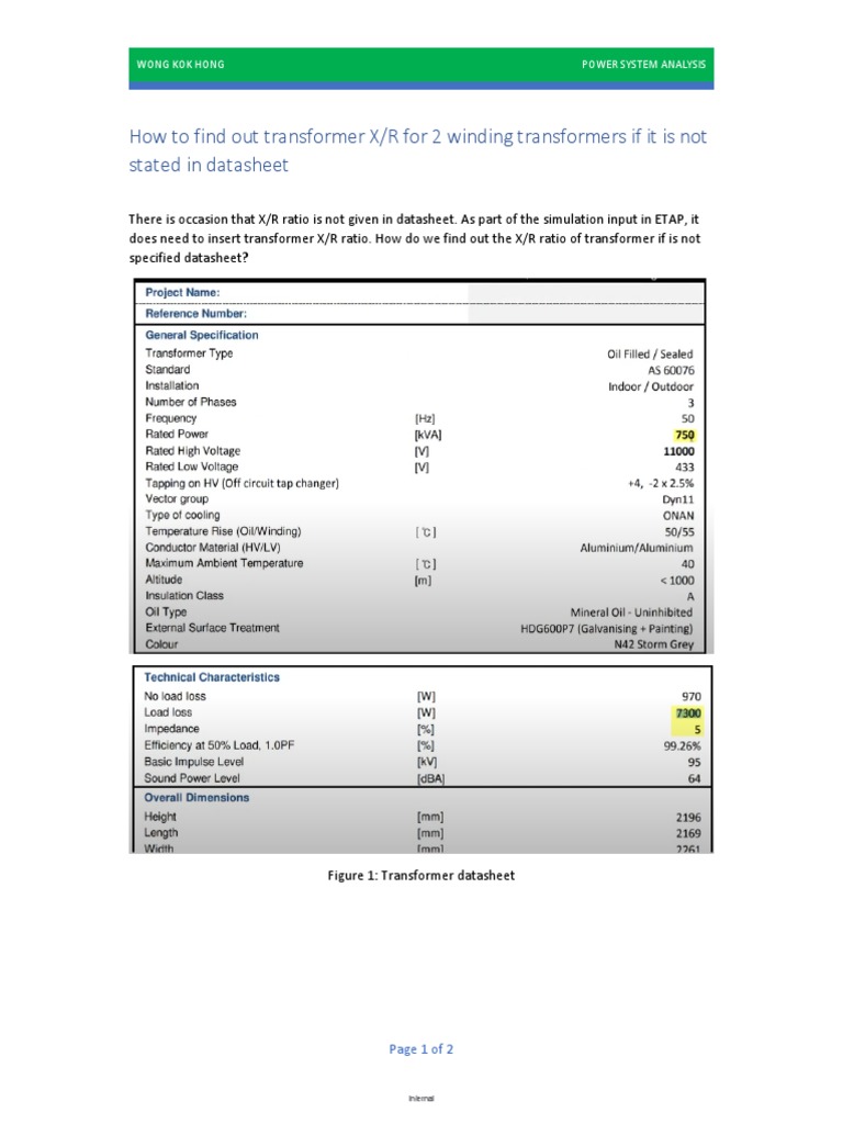 Calculate Transformer X/R Ratio | PDF