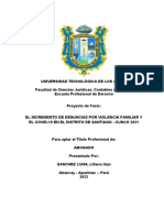 El Incremento de Denuncias Por Violencia Familiar y El Covid-19 en El Distrito de Santiago - Cusco 2021