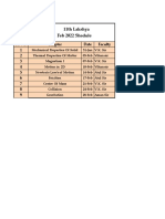 11th Lakshya Feb 2022 Shedule: Sr. No. Date Faculty 1 2 3 4 5 6 7 8 9