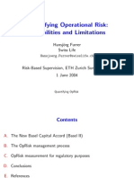 Quantifying Operational Risk: Possibilities and Limitations: Hansj Org Furrer Swiss Life