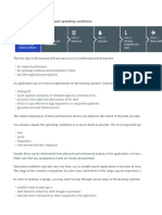 Bearing selection guide for performance requirements and operating conditions