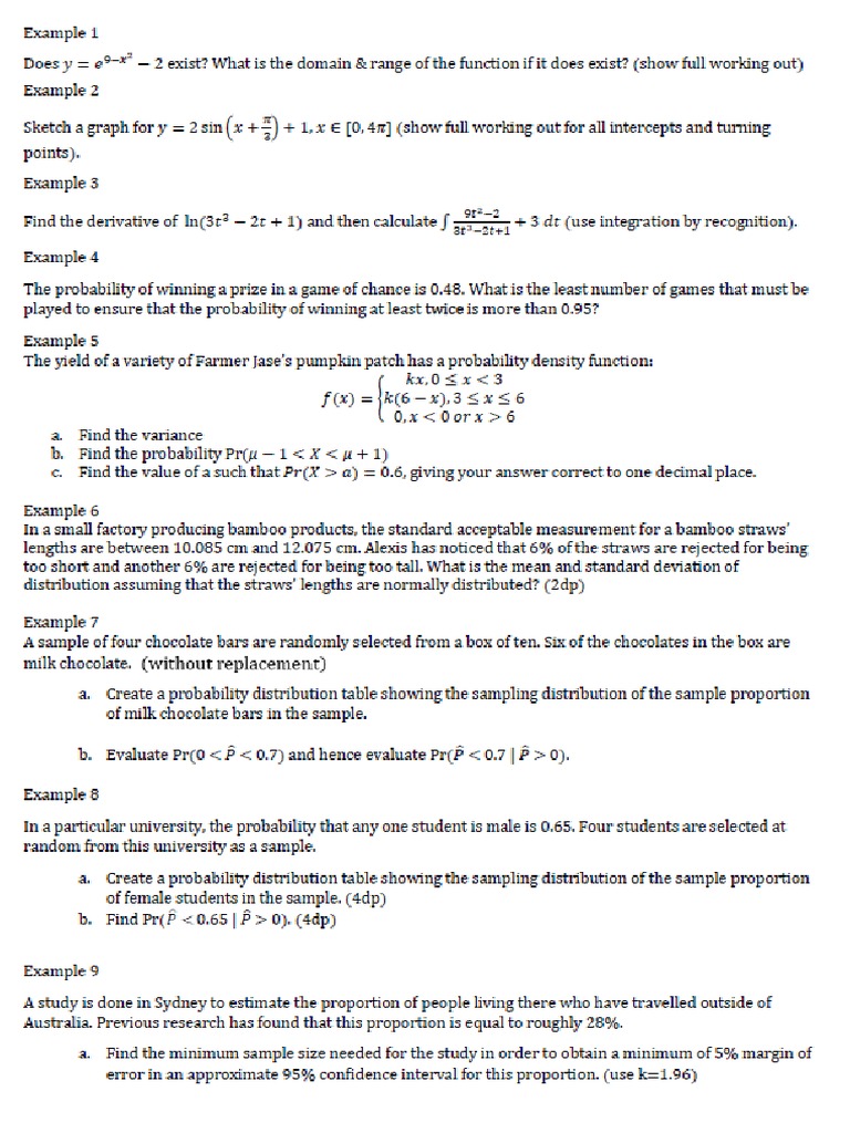Simple Sample Maths Questions | PDF