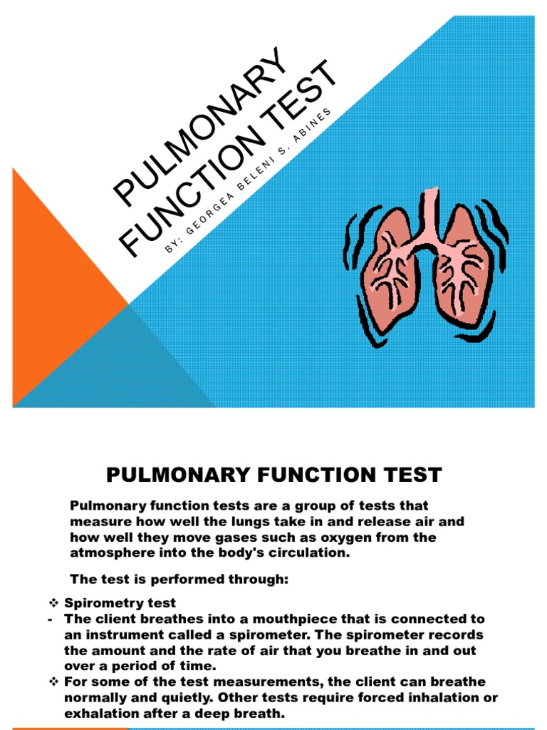 Pulmonary Function Test and Sputum Culture PDF Lung Pneumonia