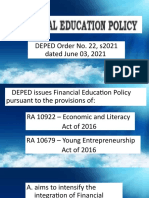 Mhike - Financial Education Policy of DEPED