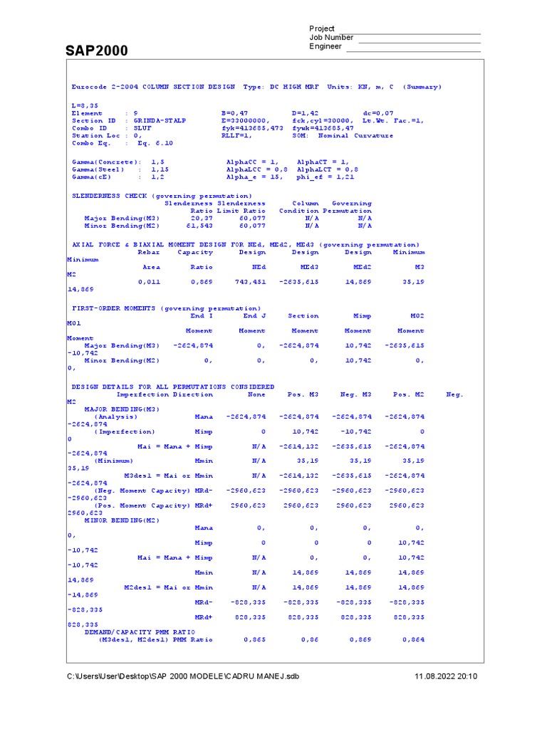 Project Job Number Engineer | PDF | Solid Mechanics | Applied And ...