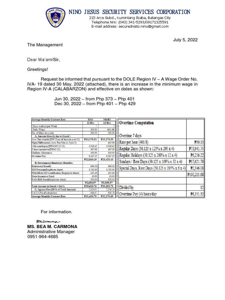 New Wage Increase in CALABARZON PDF