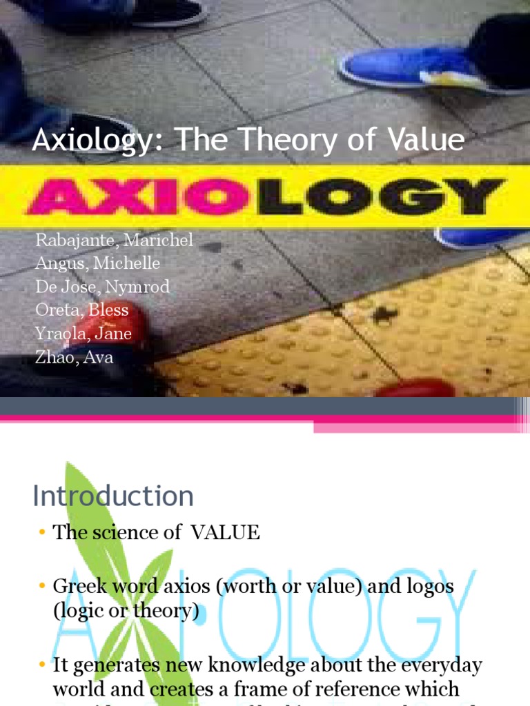 Axiology: The Theory of Value: Rabajante, Marichel Angus, Michelle de ...