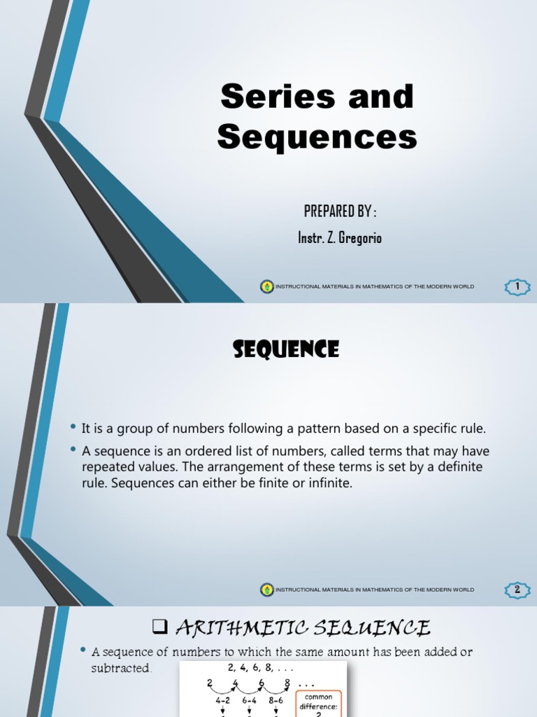 Series and Sequences - LESSON 3 | PDF | Mean | Arithmetic