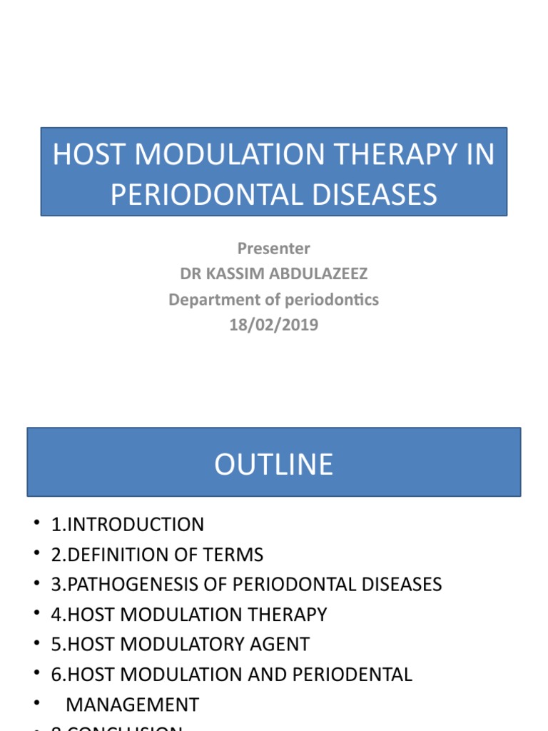 Host Modulation Therapy Overview | PDF | Periodontology | Inflammation
