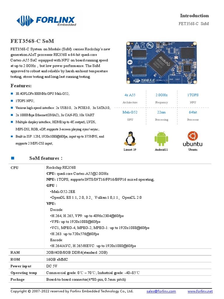 RK3568 SoM Brief Introduction | PDF | Usb | Computer Architecture