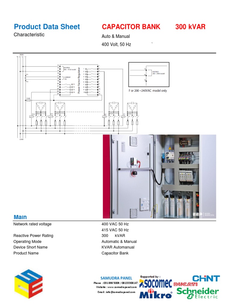 Product Data Sheet: Capacitor Bank 300 kVAR | PDF | Capacitor | Fuse ...