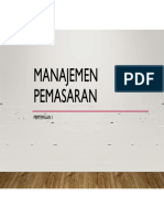 Manajemen Pemasaran. PPT Pertemuan I Dan Ii