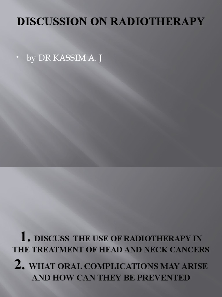 Radiotherapy for Head and Neck Cancer | PDF | Radiation Therapy ...