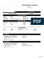 True Freight Line Inc: Registration Date Load Number