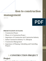 Introduction To Construction Management One