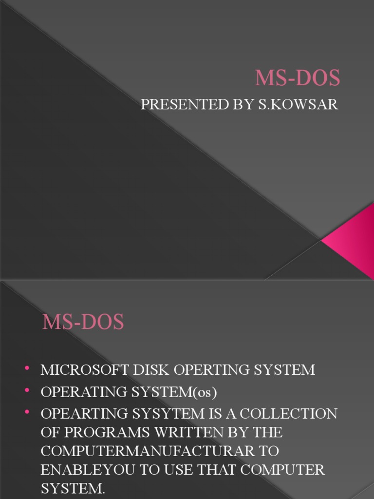 MS-DOS COMMANDS | PDF | Operating System | Directory (Computing)