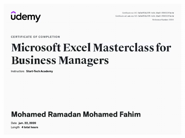 Microsoft Excel Masterclass For Business Managers | PDF | Technology ...
