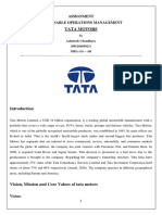 Tata Motors: Assignment Sustainable Operations Management