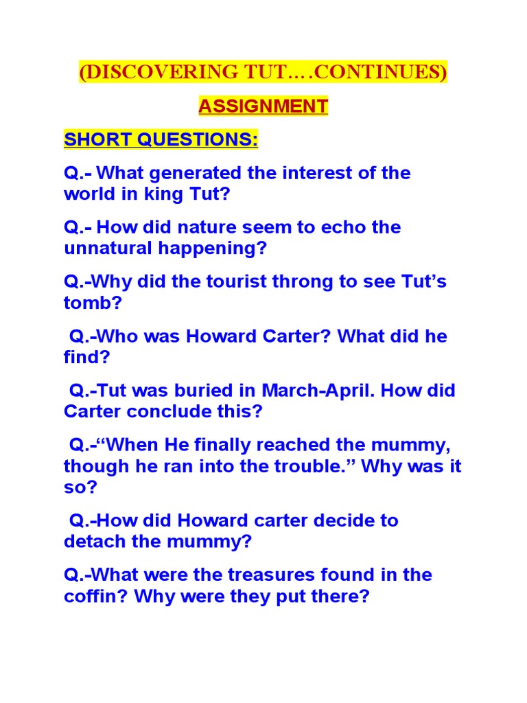 assignment on discovering tut
