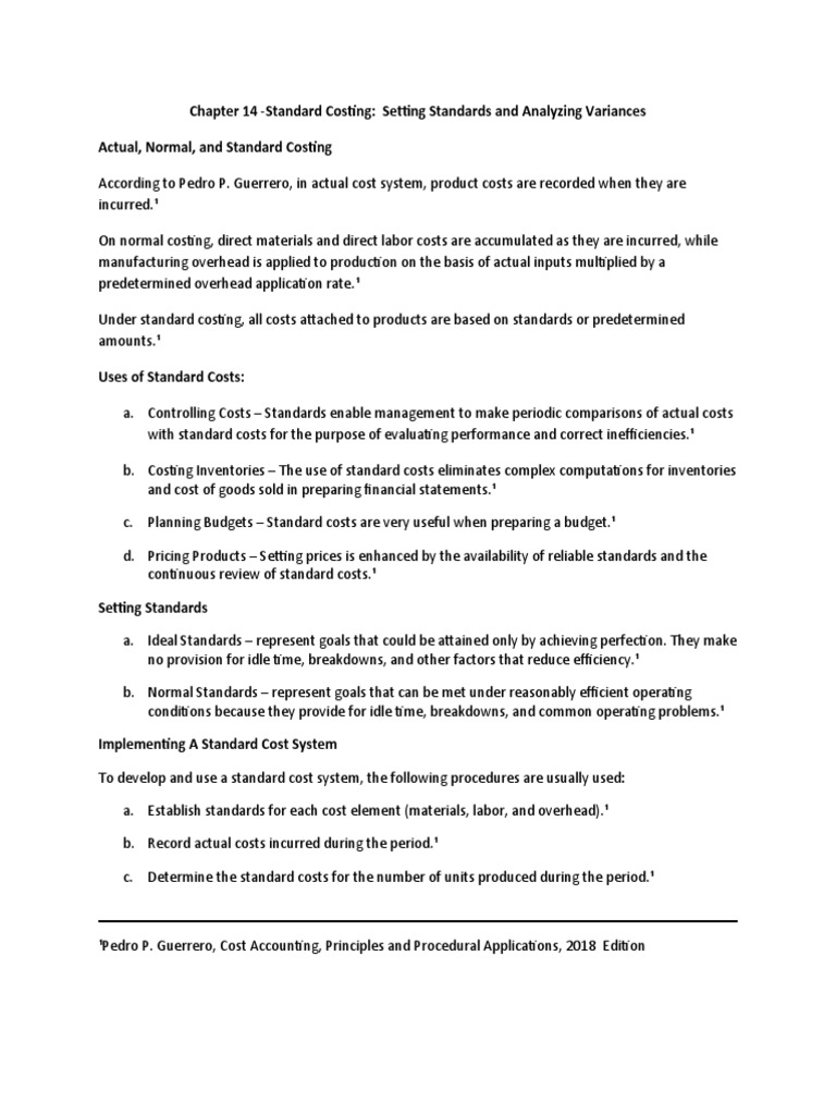 Standard Costing and Variance Analysis | PDF | Cost | Cost Accounting