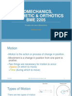 Biomechanics, Prosthetic & Orthotics BME 2205: Principles and Laws in Biomechanics