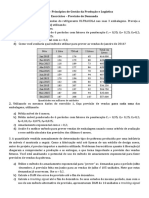 Aula 10 e 11 e 12 - Previsão de Demanda - Lista de Exercício