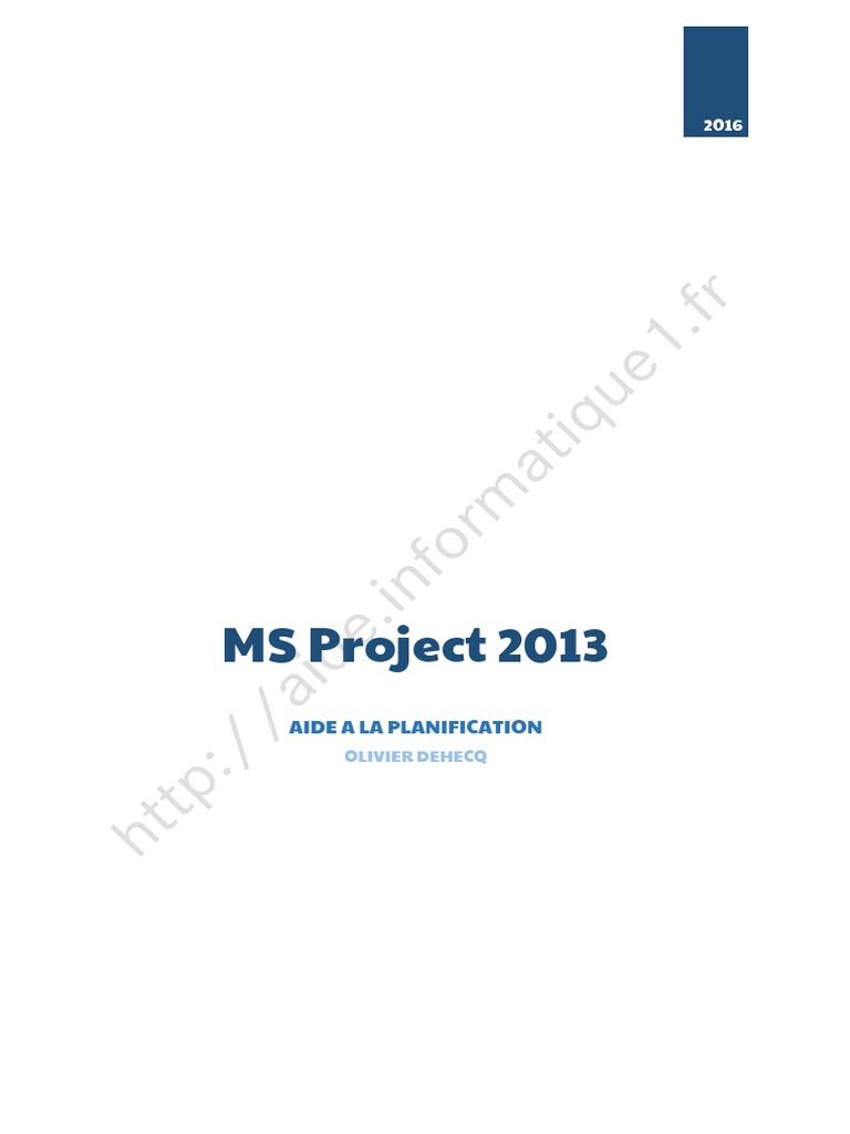 Guide de MS Project 2013 pour la planification | PDF | Planification ...