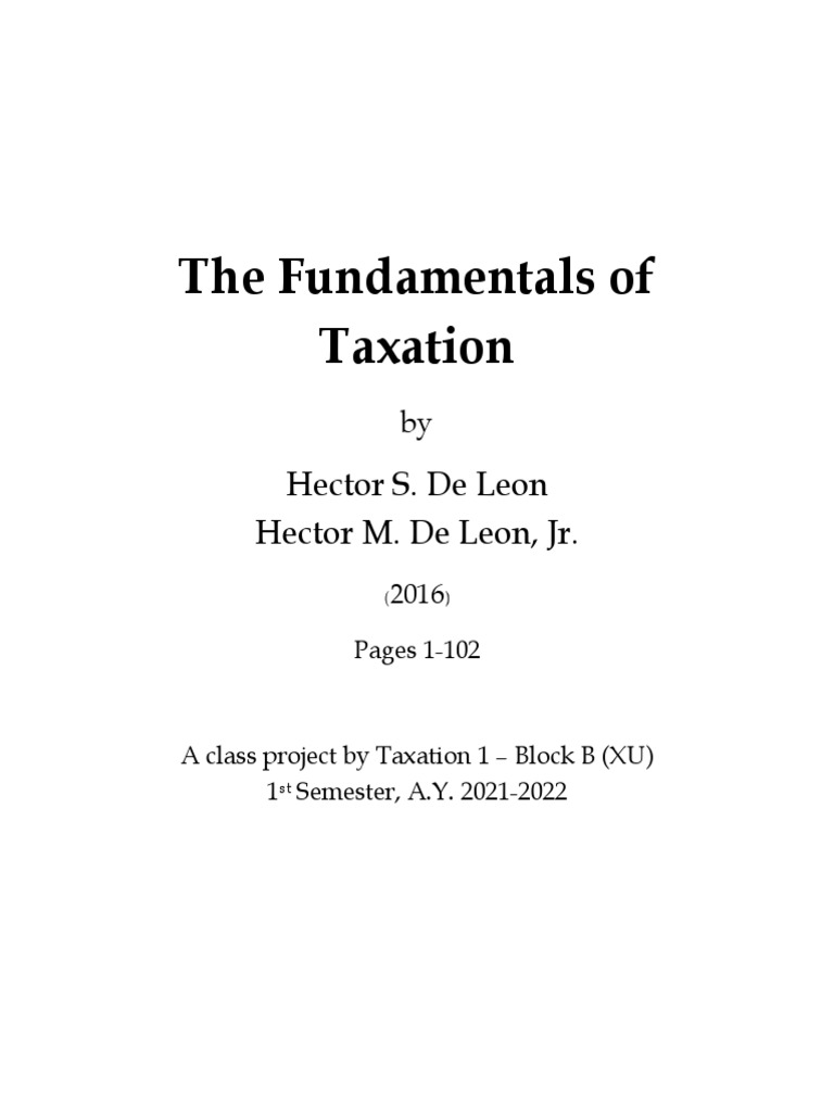 de Leon Tax 2016 PDF Taxes Indirect Tax