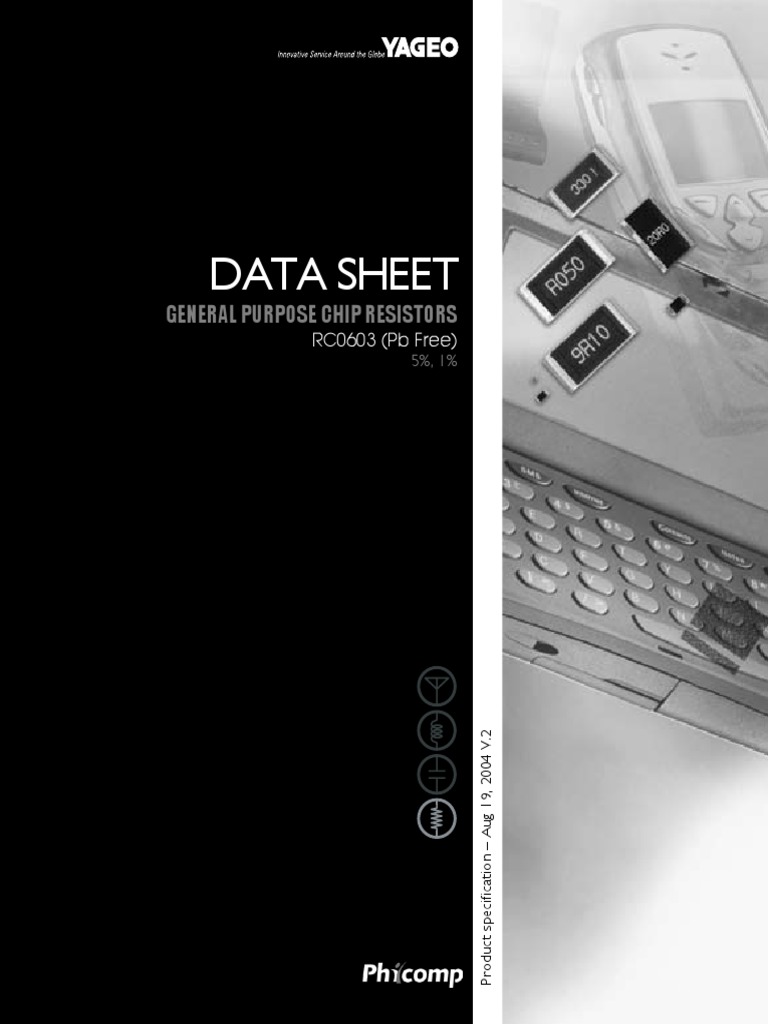 Yageo RC0603FR 0775RL Datasheet PDF Resistor Root Mean Square