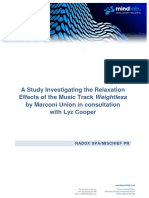 A Study Investigating The Relaxation Effects of The Music Track Weightless by Marconi Union in Consultation With Lyz Cooper