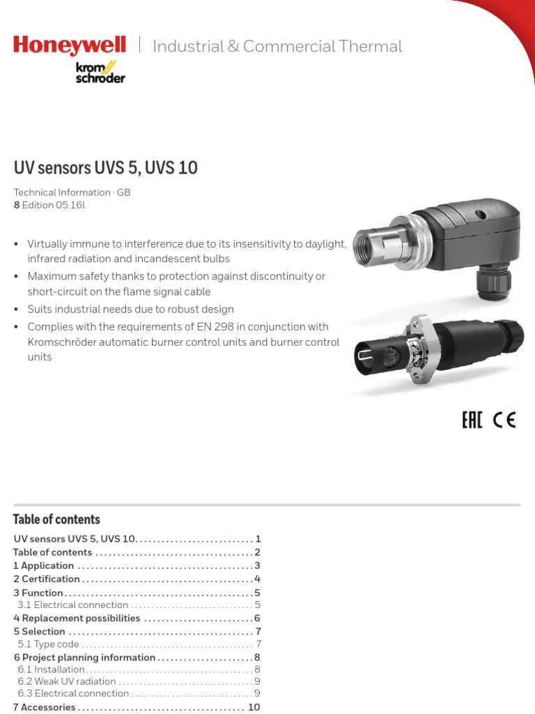 Uv Senosrs Uvs | PDF | Ultraviolet | Vacuum Tube