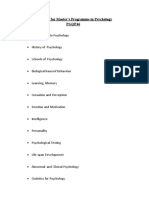 Syllabus For Master's Programme in Psychology PGQP46