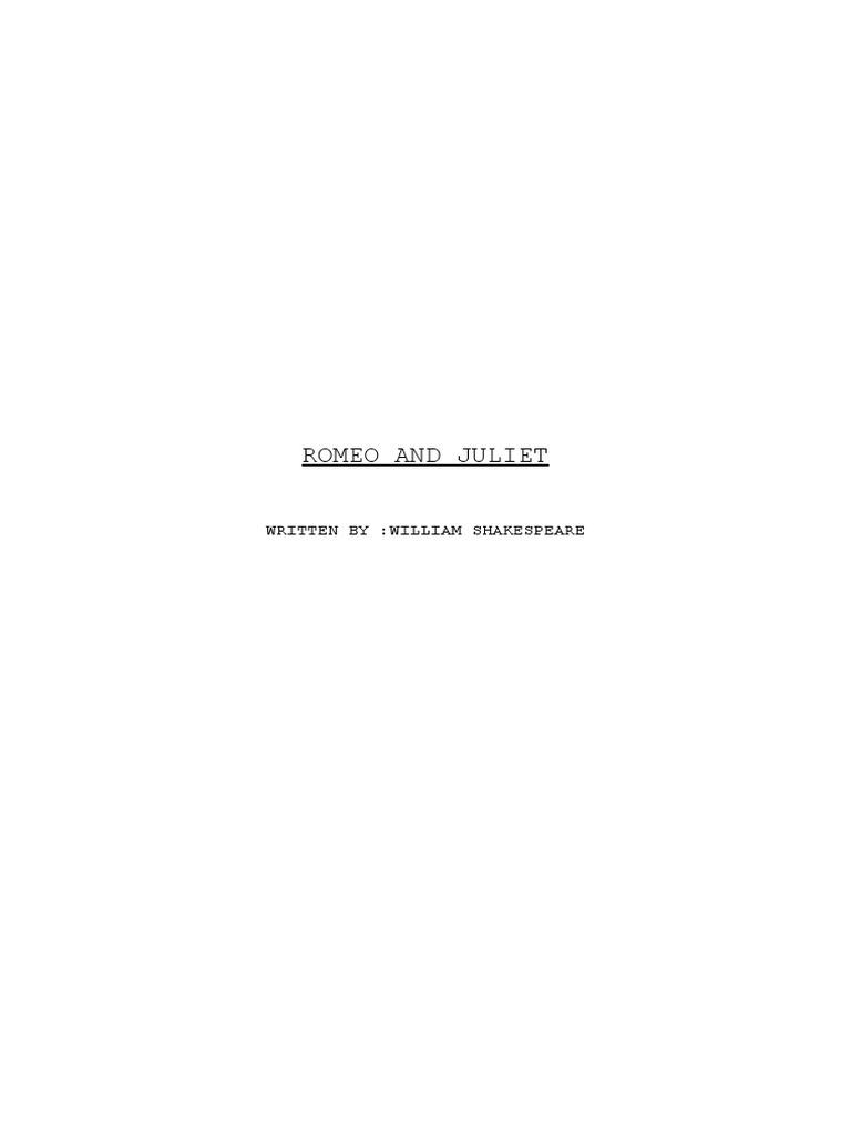 Naskah Drama Romeo Dan Juliet | PDF | Characters In Romeo And Juliet