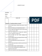 Anxiety Scale Scoring Very Often - 1 Often - 2 Sometimes - 3 Rarely - 4 Never - 5 S. No Answer All