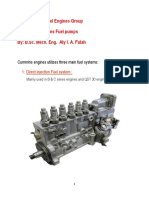 Kingdom of Diesel Engines Group Notes On Cummins Fuel Pumps By: B.Sc. Mech. Eng. Aly I. A. Fatah