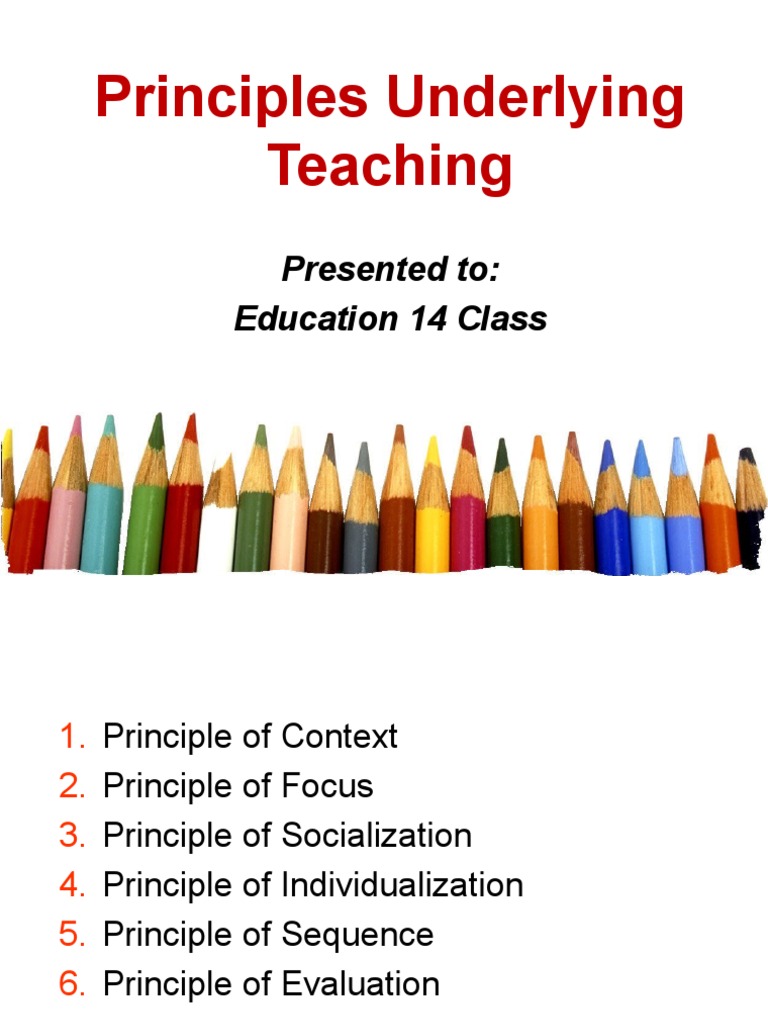 Principles Underlying Teaching PDF Cognitive Science Pedagogy