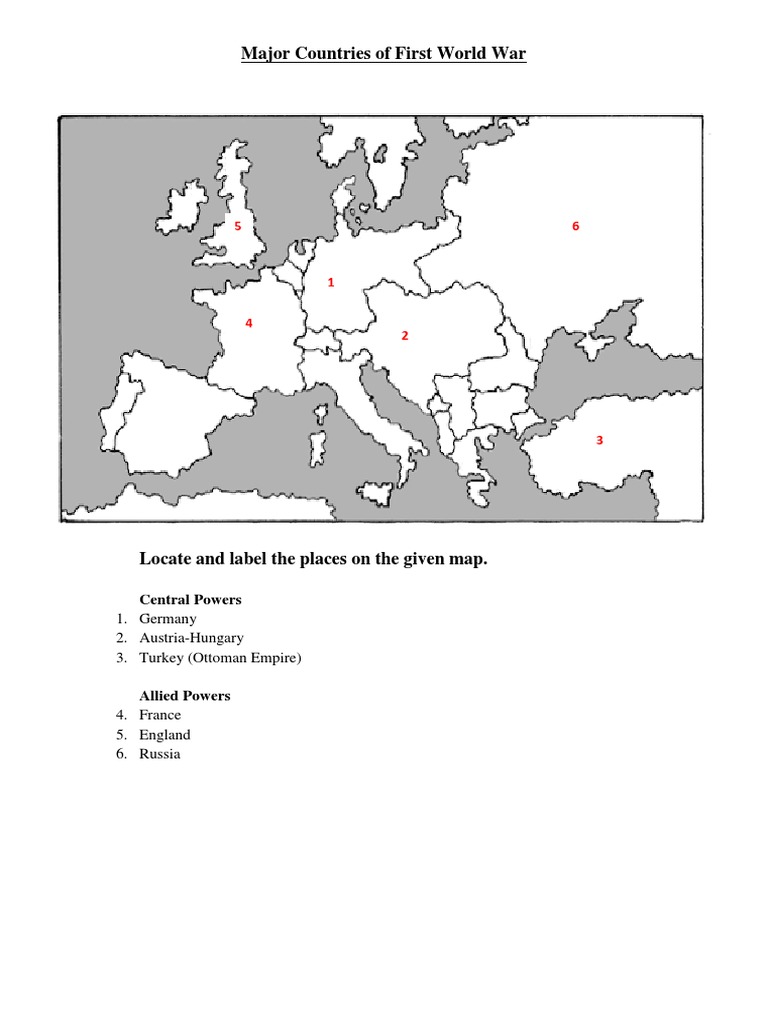 1st world war countries