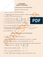 Worksheet Chapter-4: Determinants: Section A - Question Number 1 To 10 Are VSA Type Questions