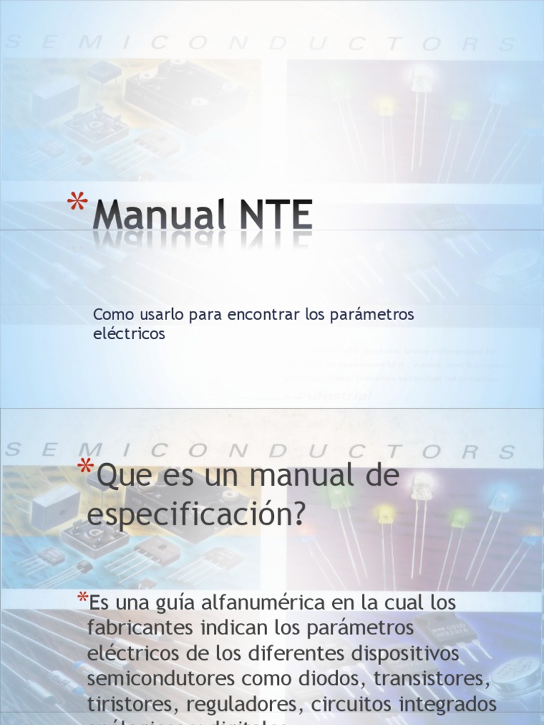 Guía NTE para Semiconductores y Transistores | PDF | Transistor ...