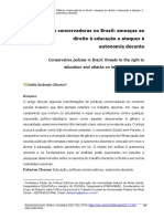 Políticas Conservadoras No Brasil: Ameaças Ao Direito À Educação e Ataques À Autonomia Docente