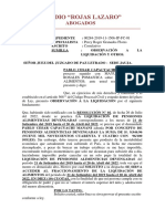 Observación A La Liquidación y Otros - Pablo Cesar Capacyachi Manani