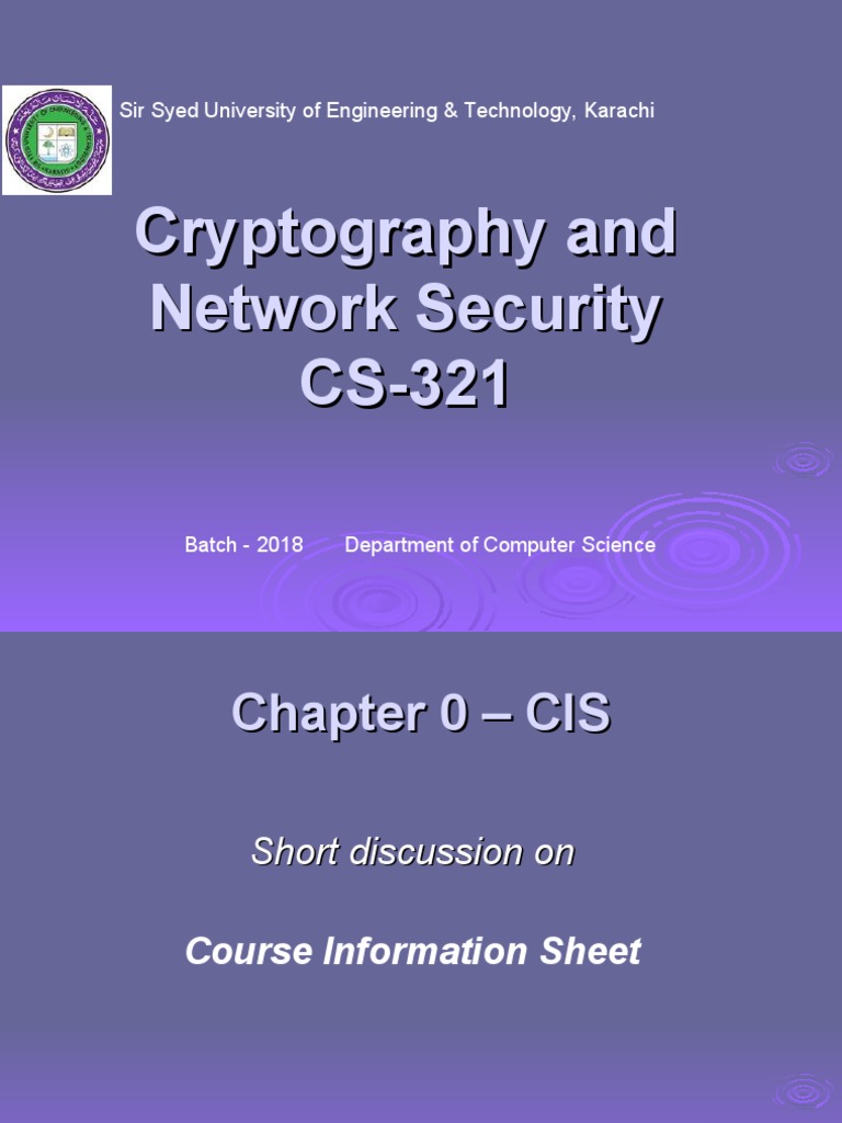 CNS Chapter 01 Batch 2019 | PDF | Information Security | Cryptography
