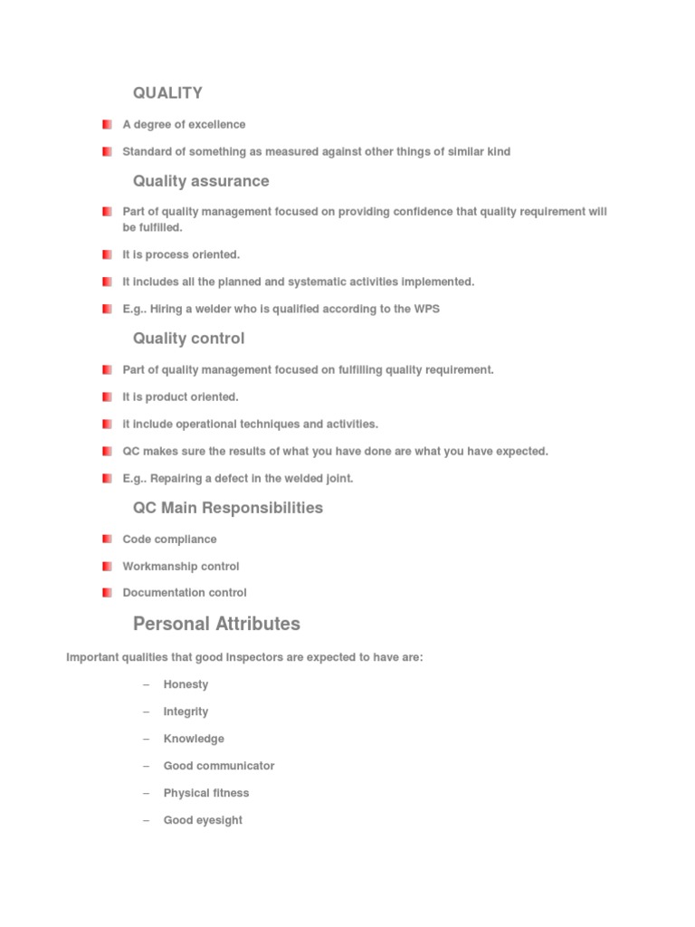 Quality: Personal Attributes | PDF | Business | Finance & Money Management
