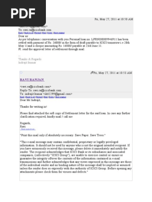 settlement of loan