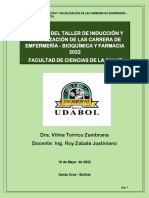 Informe Del Taller de Induccion y Socializacion Delas Carrera de Emfermeria y Bioquimica y Farmacia - 22