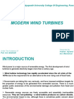 Modern Wind Turbines: Bharati Vidyapeeth University College of Engineering, Pune