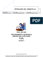 Procedimiento de Manejo Seguro Del Acetileno